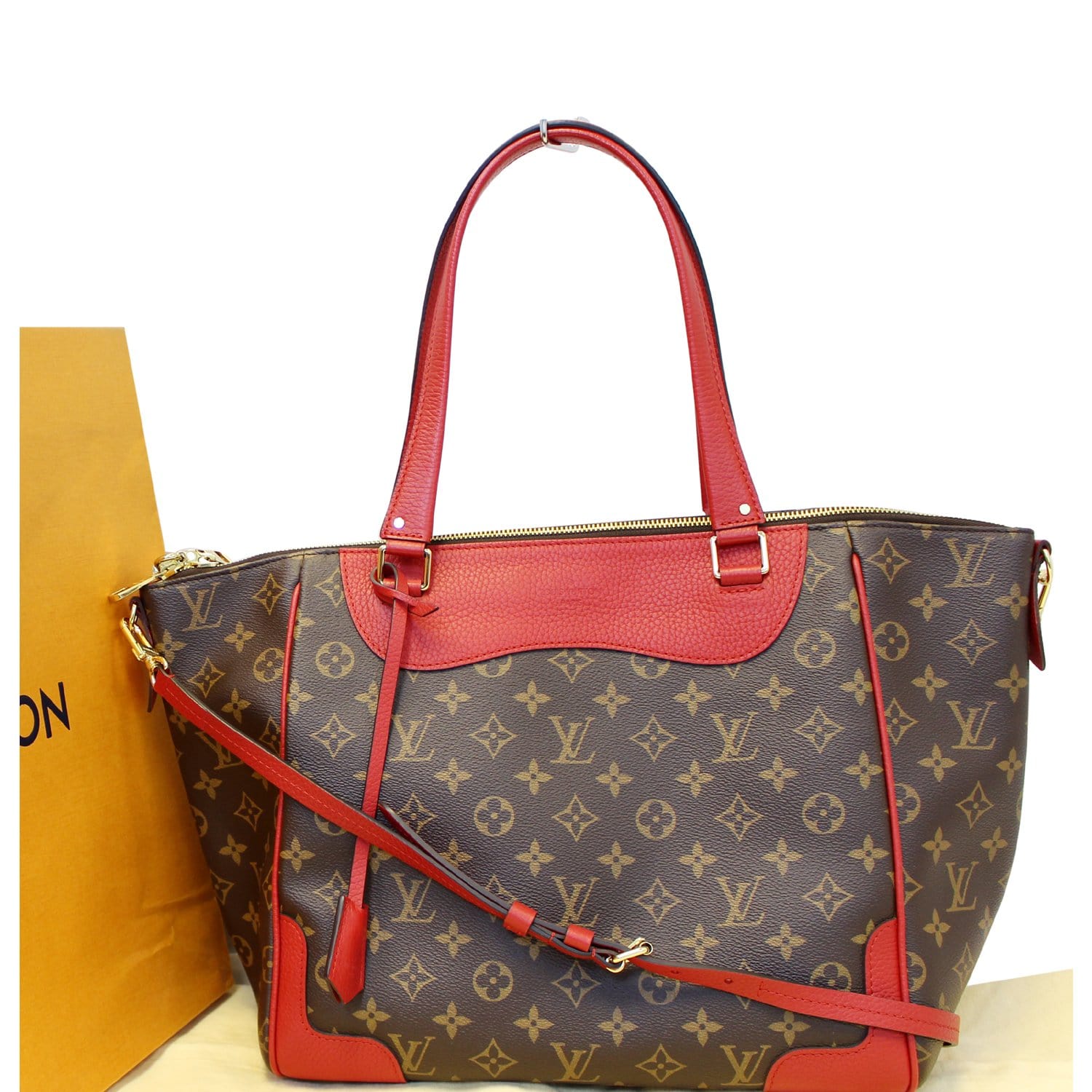 Louis Vuitton Monogram V Tote MM Cherry Red