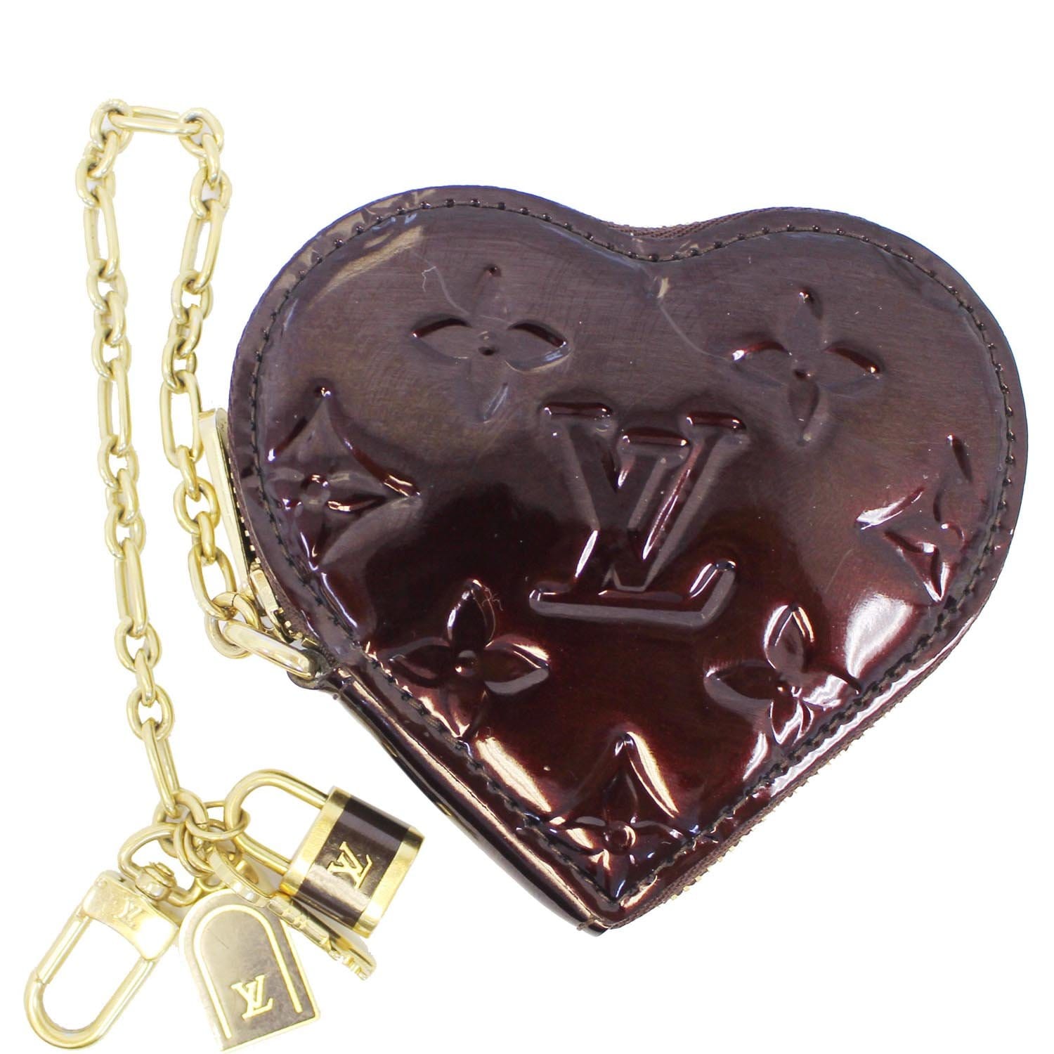 Louis Vuitton Vernis Monogram Heart Chain Coin Pouch for Sale in