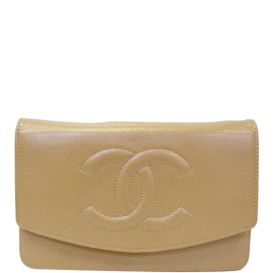 CHANEL Timeless WOC Caviar Leather Clutch Crossbody Bag Beige-US