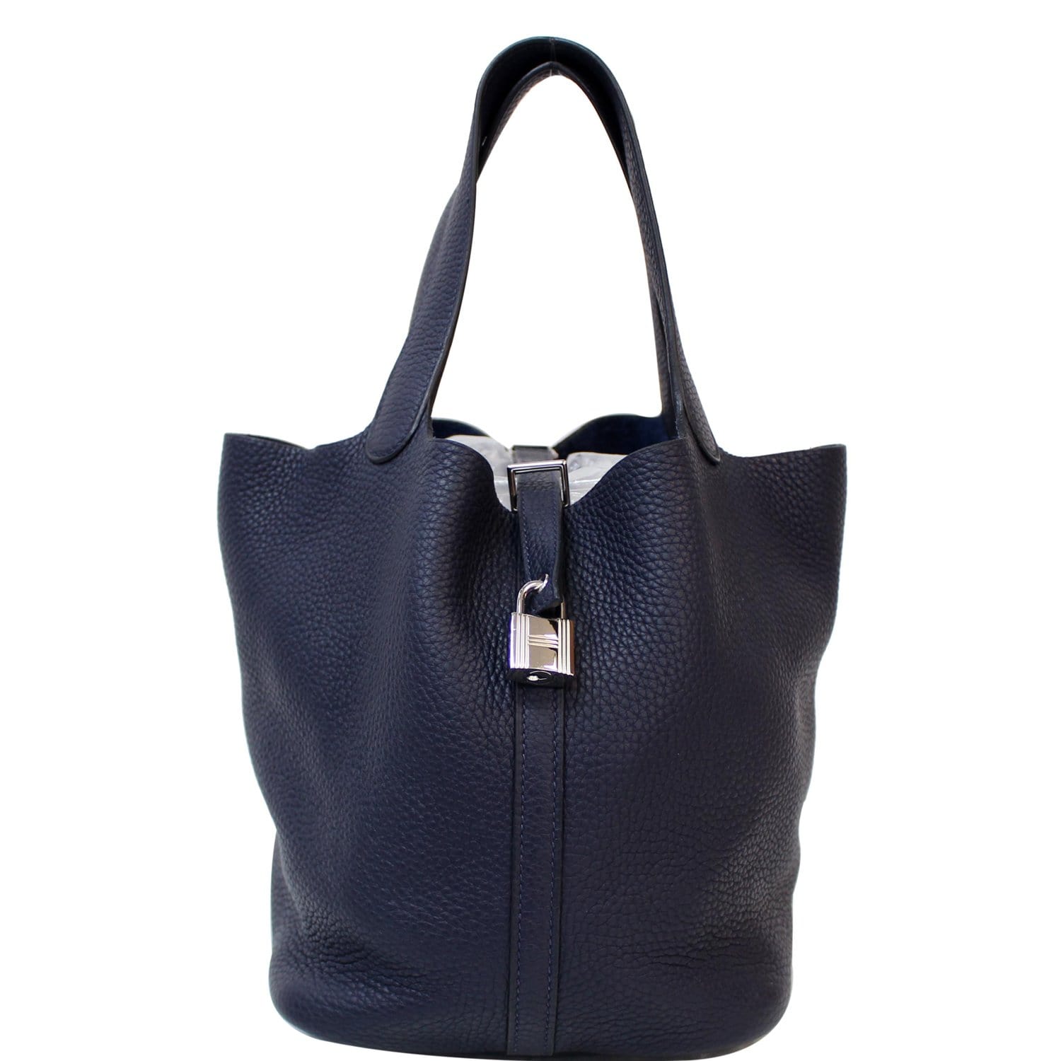 Hermes Blue Taurillon Clemence Leather Cabasellier 31 Tote Bag