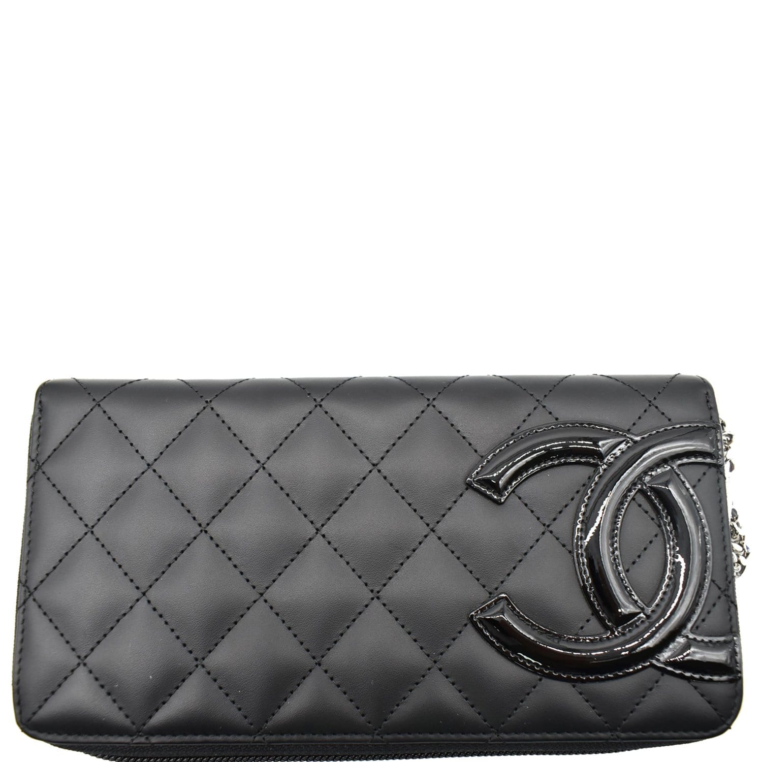 Chanel Matelasse Zippy Long Wallet Coco Mark Leather Wallet Black J1857AR408
