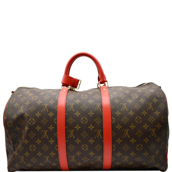 Louis Vuitton Keepall 50 Bandouliere Monogram Red Coquelicot