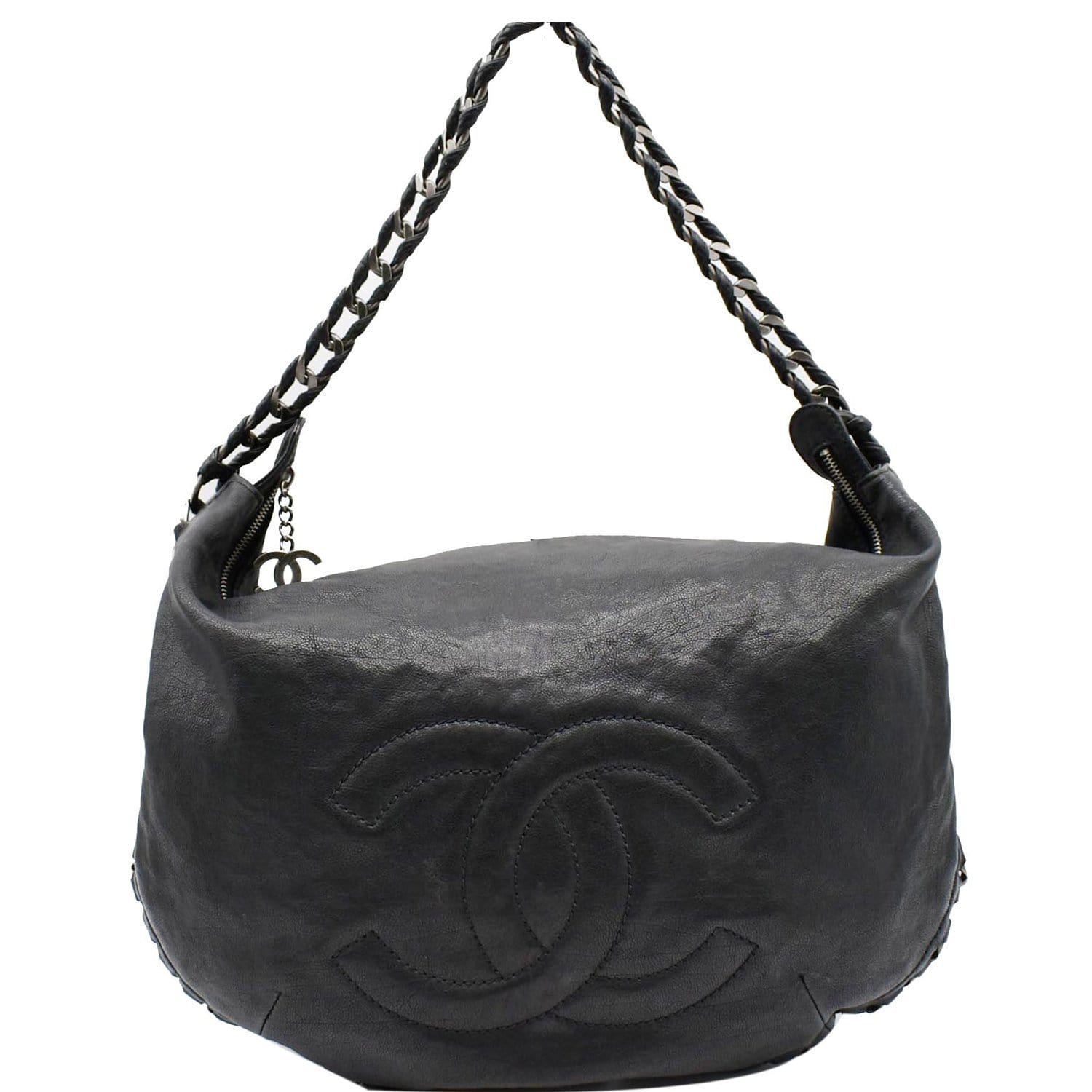 Chanel Pre-owned Women's Leather Hobo Bag - Black - One Size