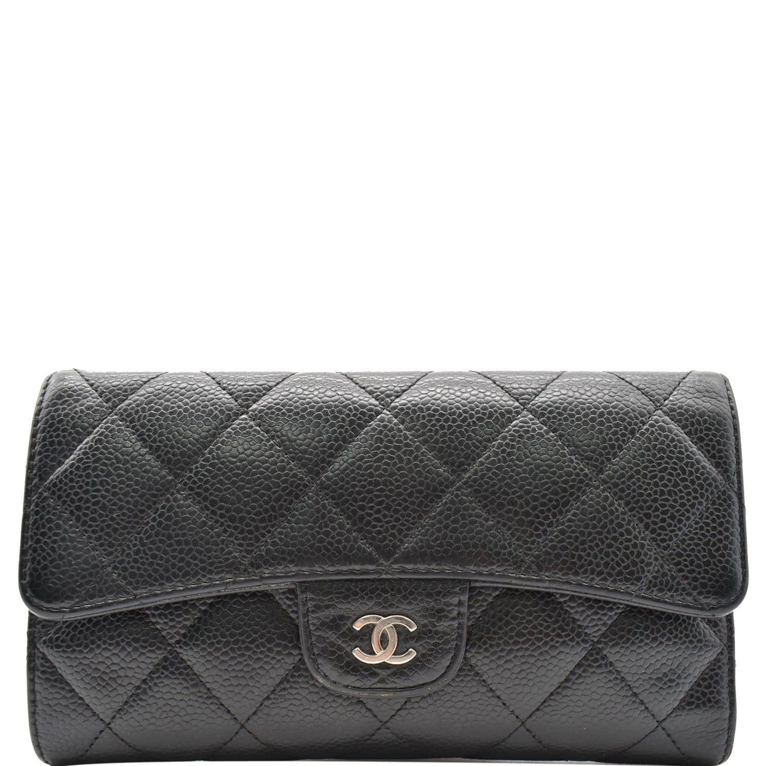 Chanel Classic Flat Card Holder, Black Lambskin with Gold Hardware