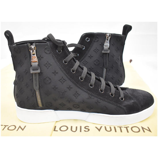 Louis Vuitton Brown Navy Suede High-Top Sneakers