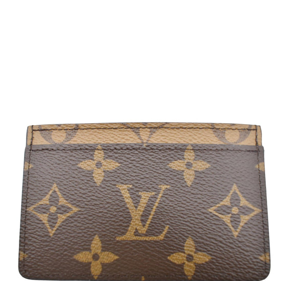 Louis Vuitton Monogram Card Holder Wallet Brown Black