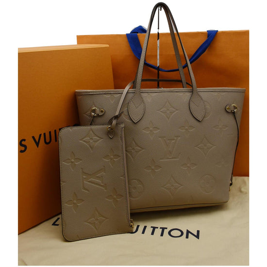 LOUIS VUITTON Monogram Empreinte Neverfull MM Tote Bag Cream M45684  90179693