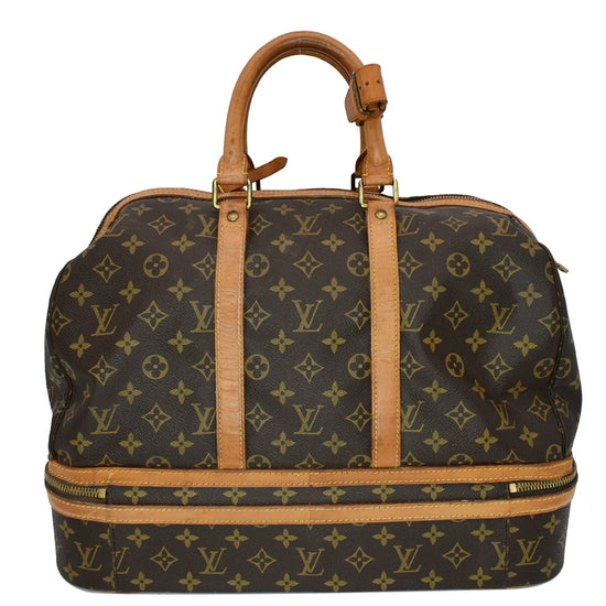 LOUIS VUITTON Vintage Sac Sport Monogram Canvas Boston Travel Bag Brow