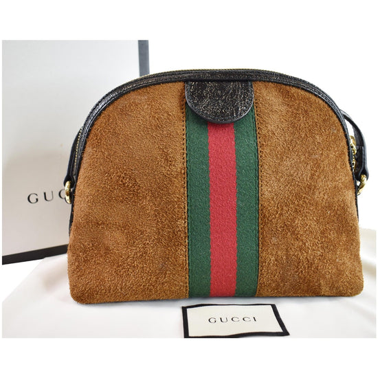 Gucci Ophidia GG Small Suede Shoulder Bag Red 499621