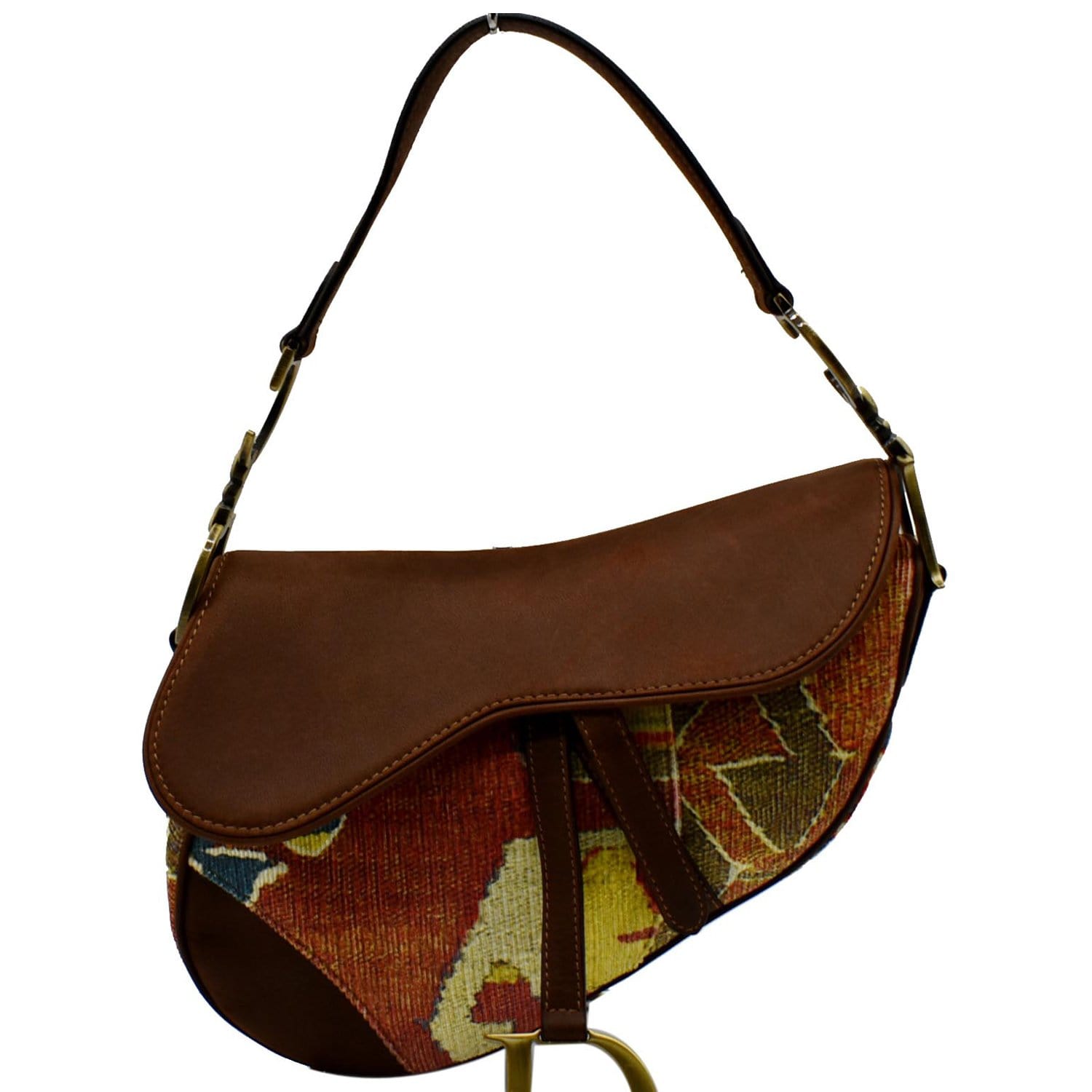 Christain Dior Impression Kilim Tapestry Canvas Saddle Bag