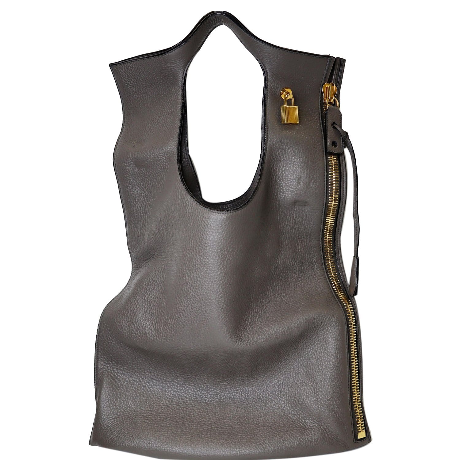 Tom Ford Alix Leather Shoulder Bag - Grey