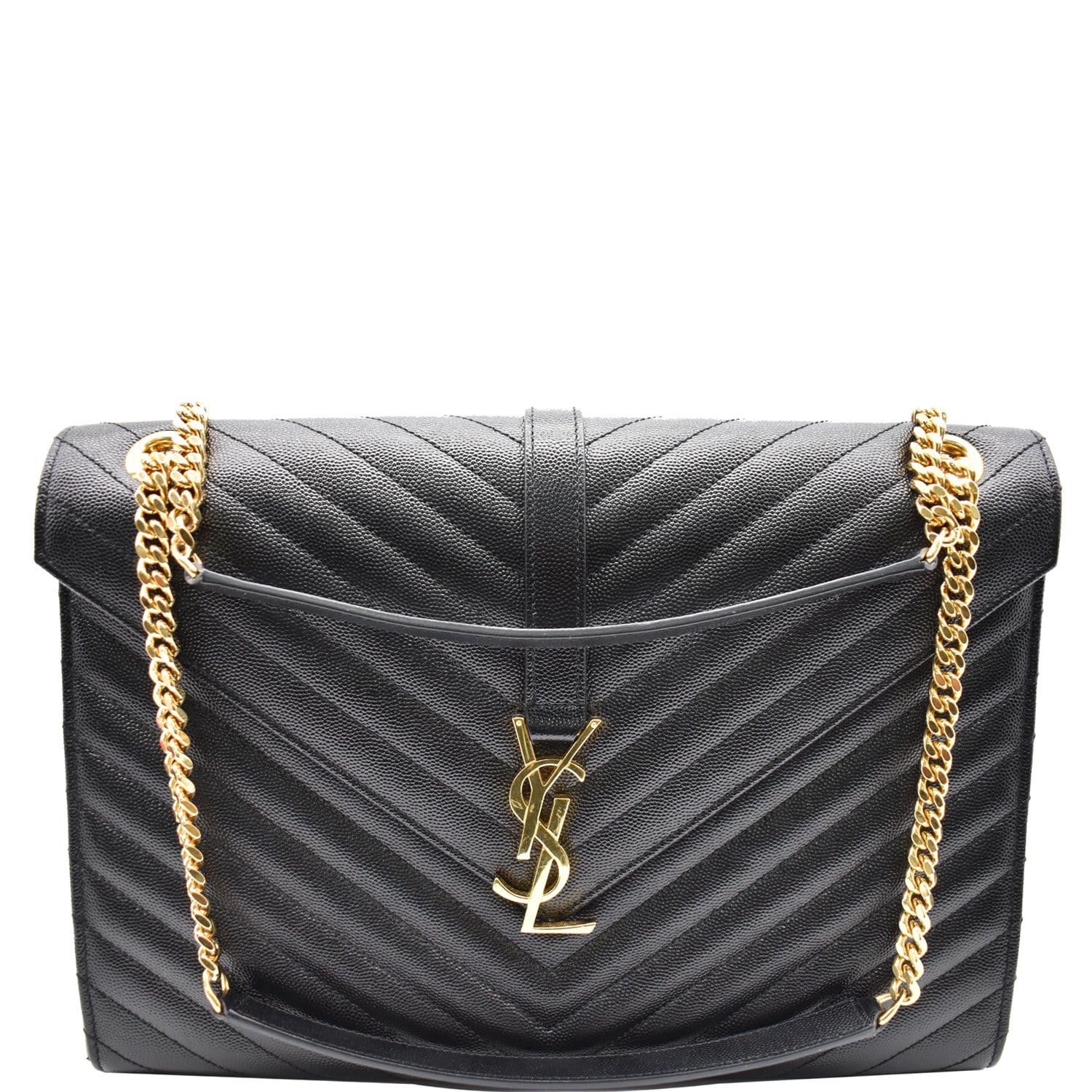 Envelope WOC Small Grained Leather Black GHW