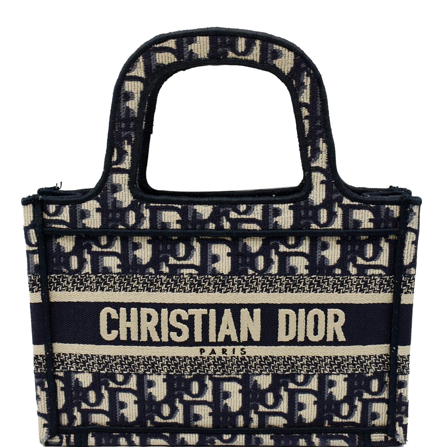 Black Oblique Embroidery Dior Book Tote - Leather Tote Bag for Women