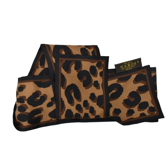 LOUIS VUITTON Leopard Print Silk Bandeau Brown/Black