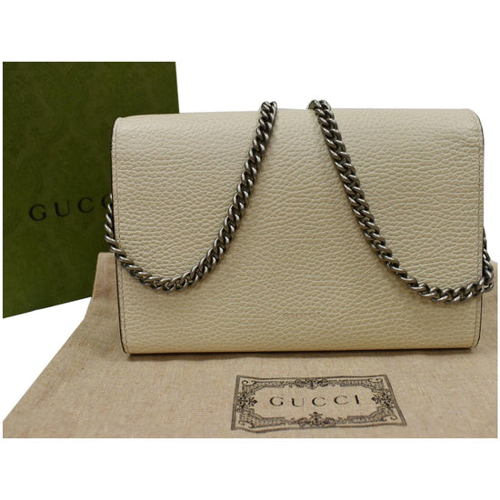 GUCCI Dionysus Mini Leather Chain Shoulder Bag Off White 401231 - 20%