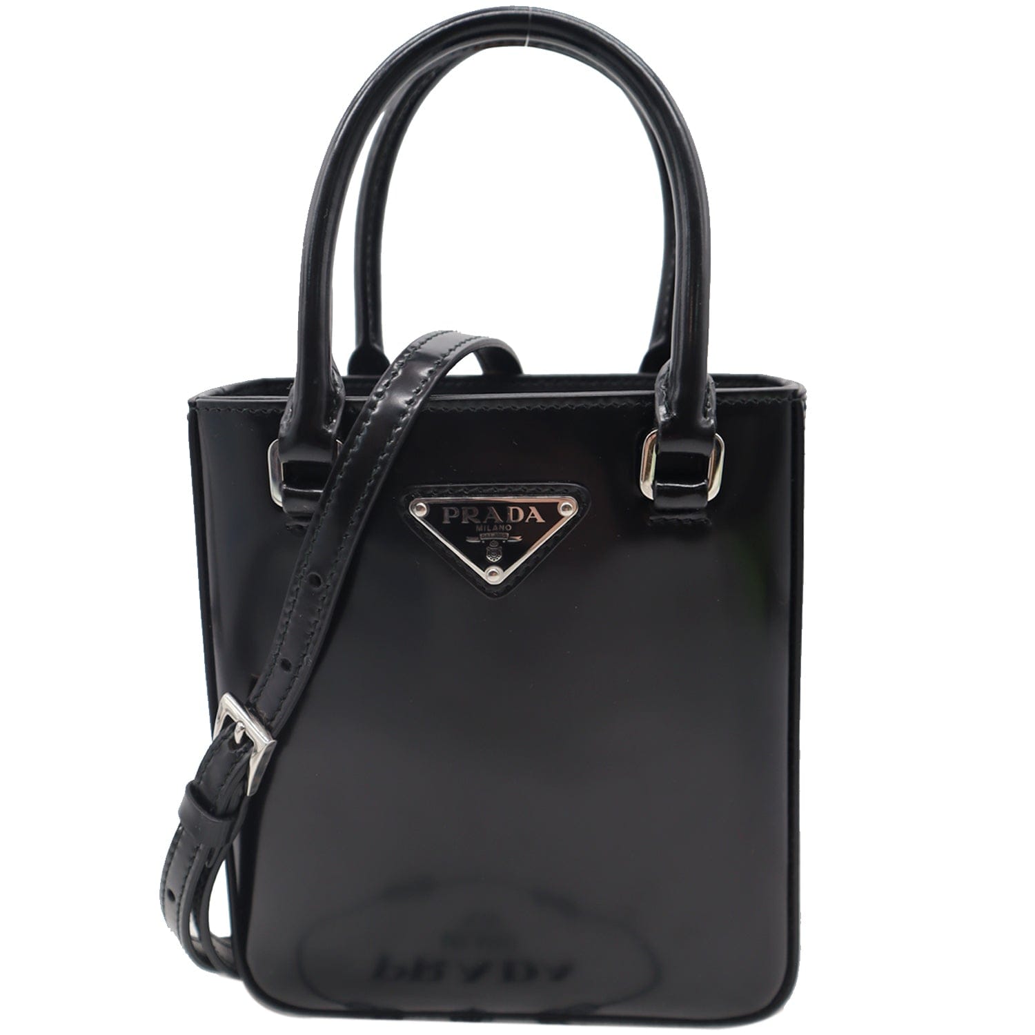 Prada Re-Nylon Leather Shoulder Bag Black - Buy at DDH