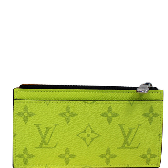 Louis Vuitton Coin Card Holder Miami Green in Monogram Coated Canvas/Taiga  Cowhide Leather with Palladium-tone - US