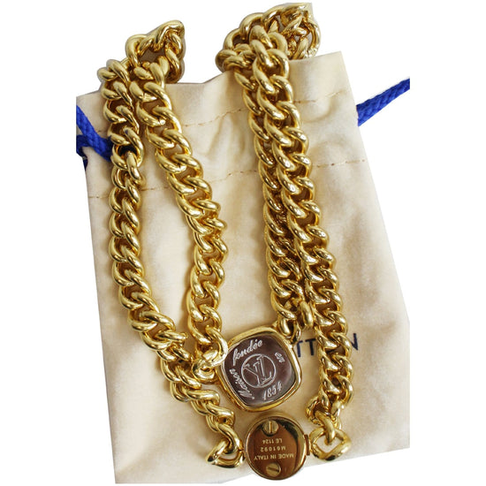 LOUIS VUITTON My LV Chain Necklace Gold Metal