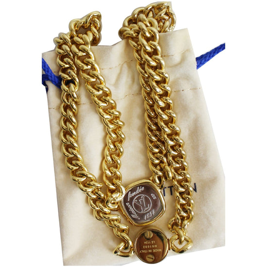 Louis Vuitton My LV Chain Necklace Gold Metal