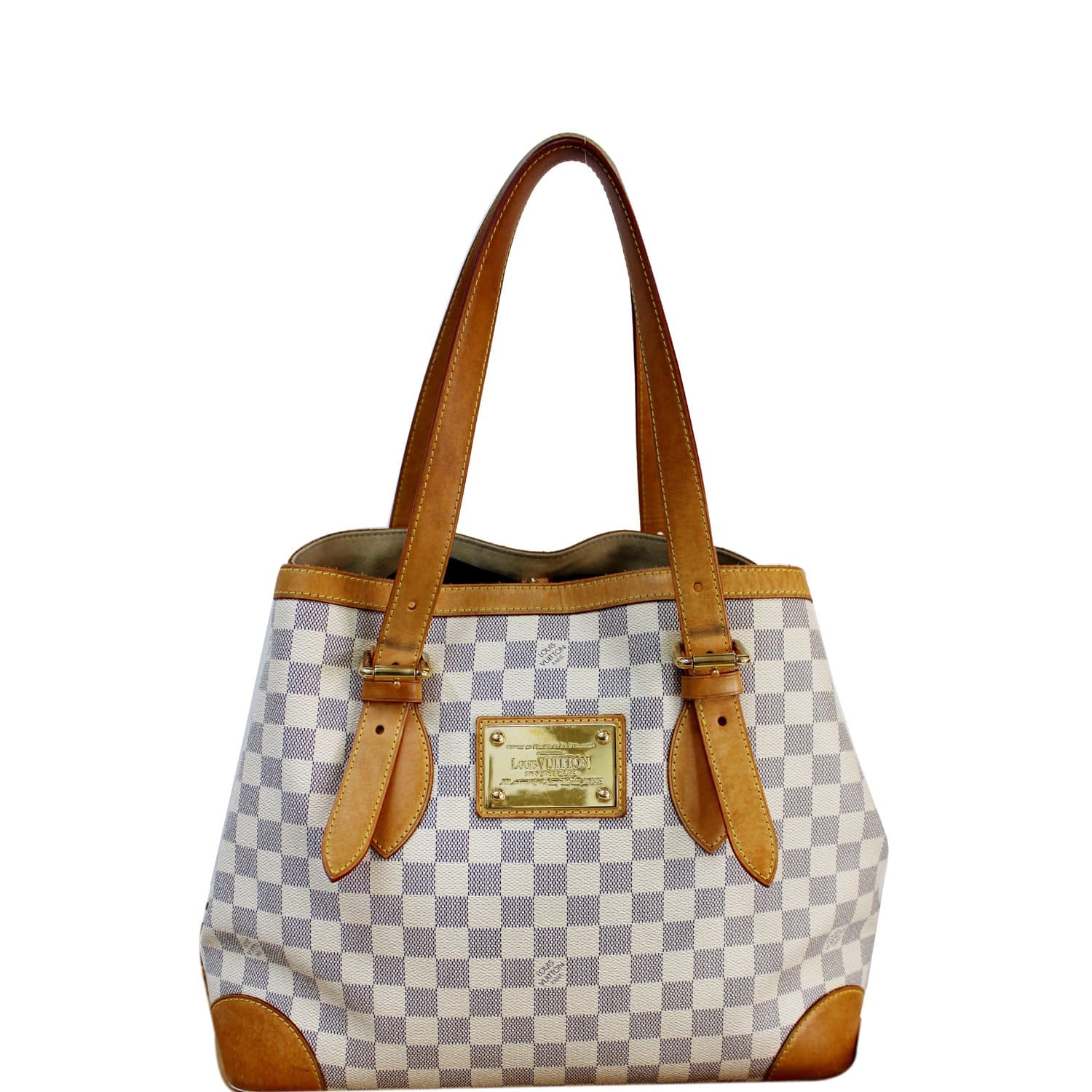 Louis Vuitton Hampstead PM Damier Azur Canvas Tote Bag White