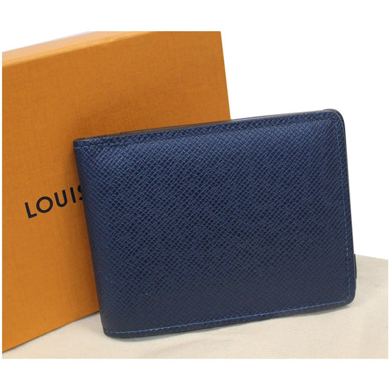 Louis Vuitton Bifold Wallet Multiple M30383 Men's Blue Rare