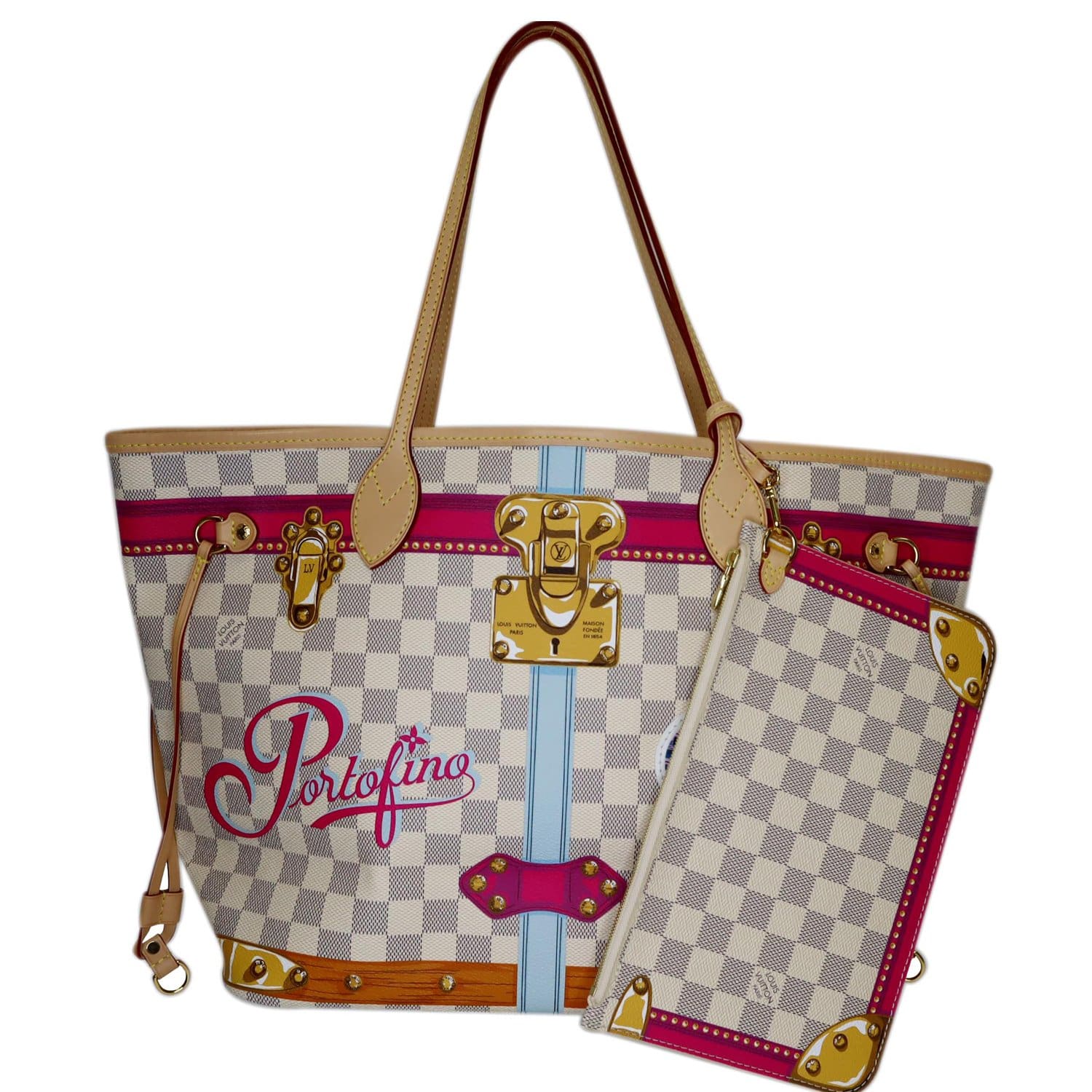 Louis Vuitton Neverfull MM pouch limited edition, V summer