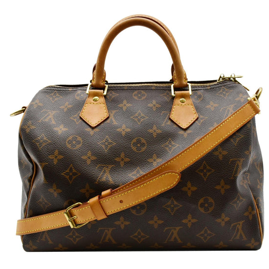 Speedy bandoulière vegan leather handbag Louis Vuitton Brown in Vegan  leather - 32742397