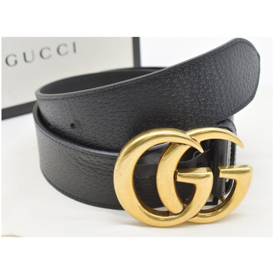 Gucci 406831 DJ20T DOUBLE G BUCKLE Belt Black