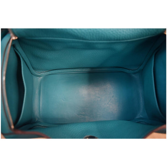 Hermes Lindy 30cm Taurillon Clemence Calfskin Bag Handstitched, Blue Saphir  CK73/Blue Izmir 7W