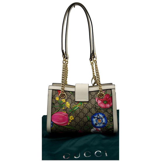 Gucci GG Supreme Monogram Flora Padlock Small Tote Bag (498156) For Sale at  1stDibs