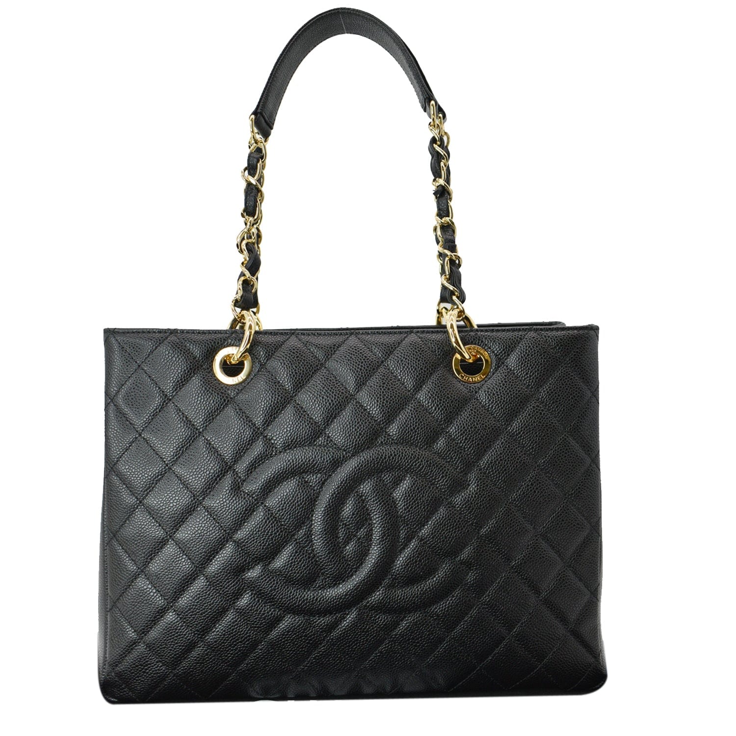 CHANEL Caviar Quilted Grand Shopping Tote GST Black 1295130