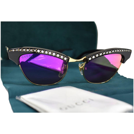 Gucci Monogram Acetate Cat-eye Sunglasses in Blue