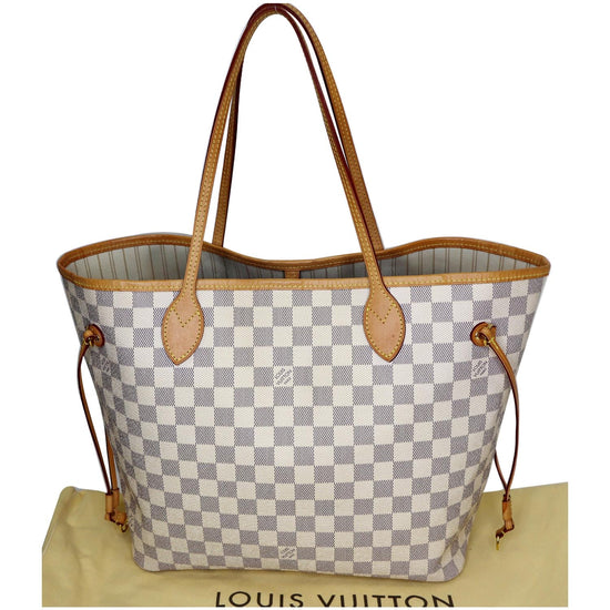 Louis Vuitton Neverfull MM Damier Azur Tote Shoulder Bag –