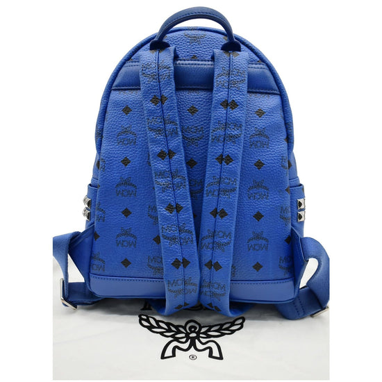 MCM Stark Visetos Blue Backpack