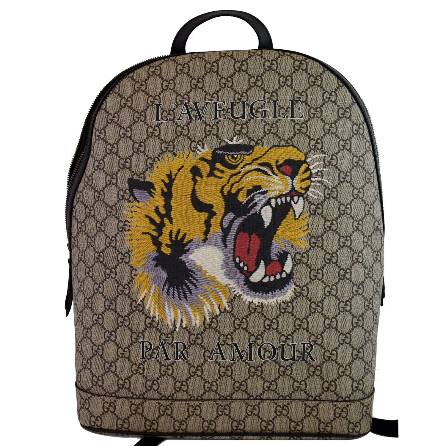 Gucci Tiger-print Gg Supreme Messenger Bag - Beige