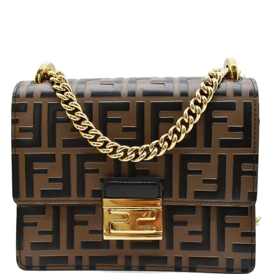 Kan u leather crossbody bag Fendi Black in Leather - 8192267