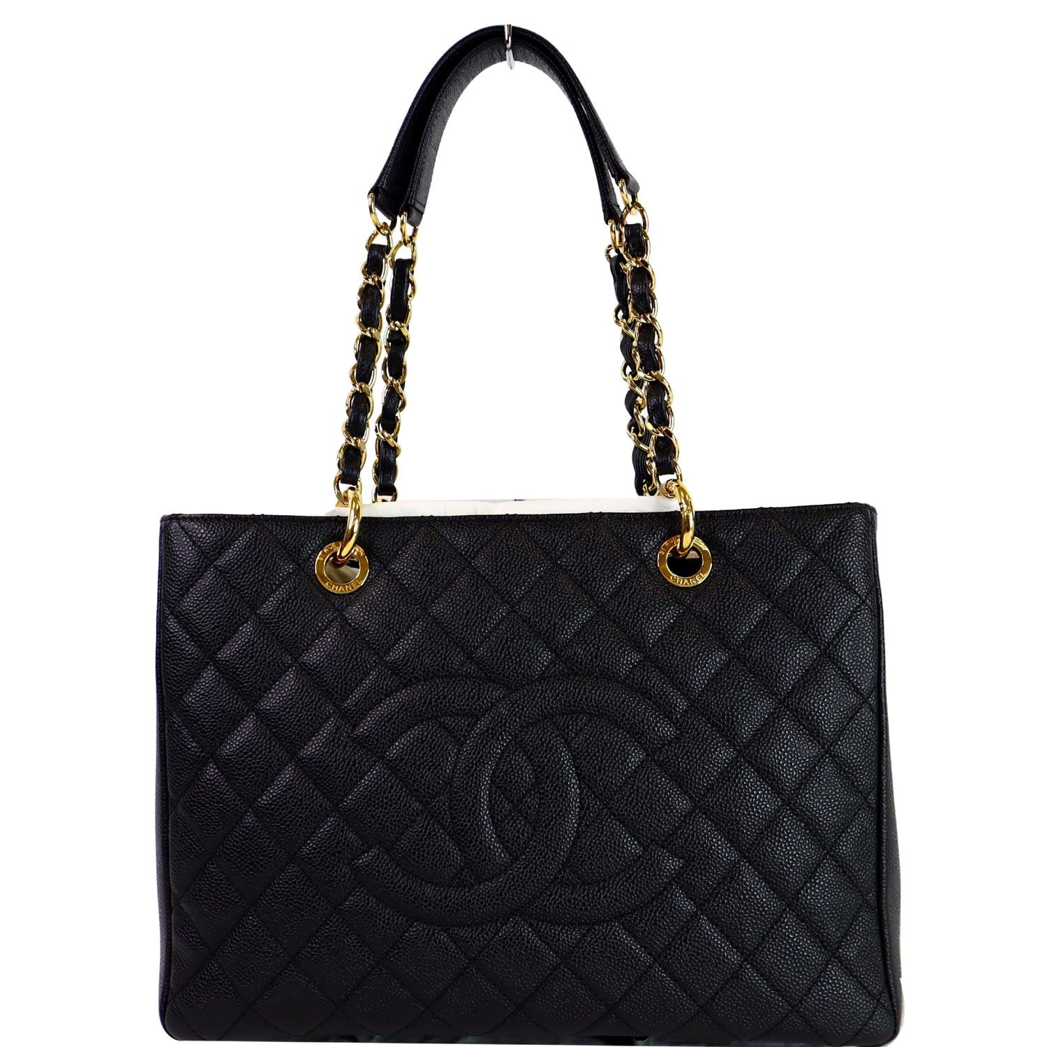 CHANEL Caviar Quilted Grand Shopping Tote GST Black 1295130