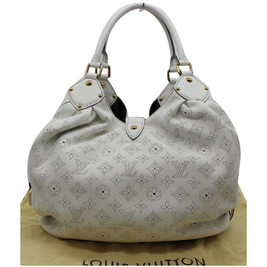 LOUIS VUITTON Mahina XL Monogram Leather Hobo Bag White