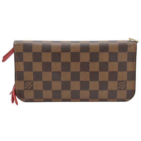 Louis Vuitton Wallet Insolite Damier Ebene Red in Canvas with Brass - US