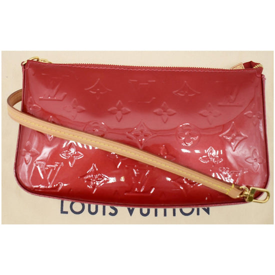 Louis Vuitton MONOGRAM VERNIS MINI POCHETTE ACCESSOIRES Amarante Red