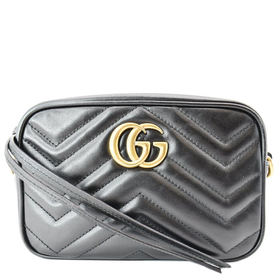 Gg marmont chain leather crossbody bag Gucci Grey in Leather - 25743157