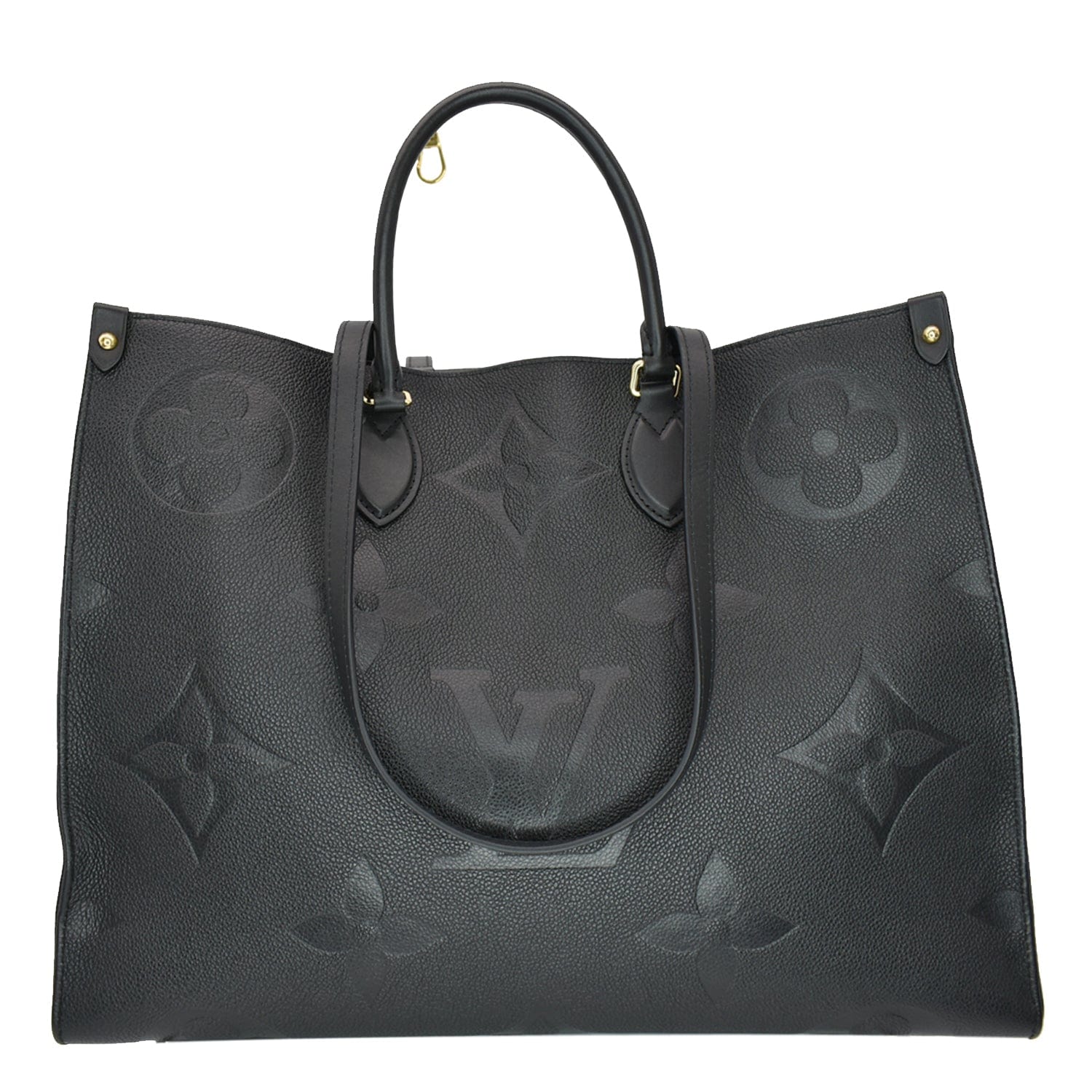 LOUIS VUITTON Onthego GM Monogram Empreinte Leather Tote Bag Black - H