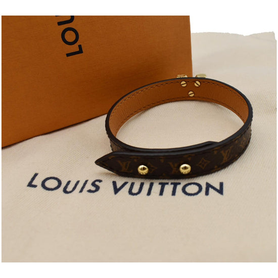 Louis Vuitton LV Tribute Bracelet Brown Monogram. Size 19