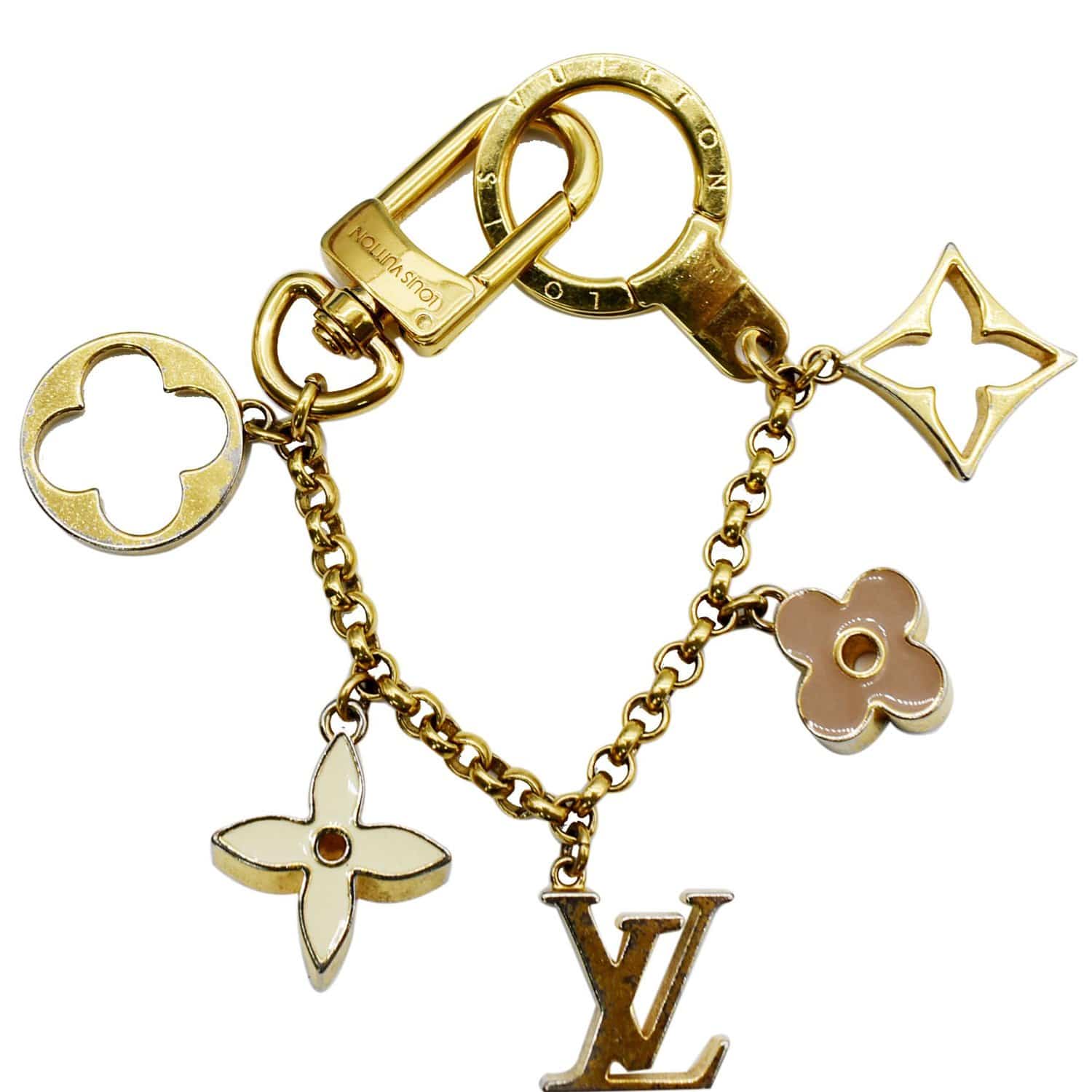 Louis Vuitton Fleur de Monogram Bag Charm Gold Metal