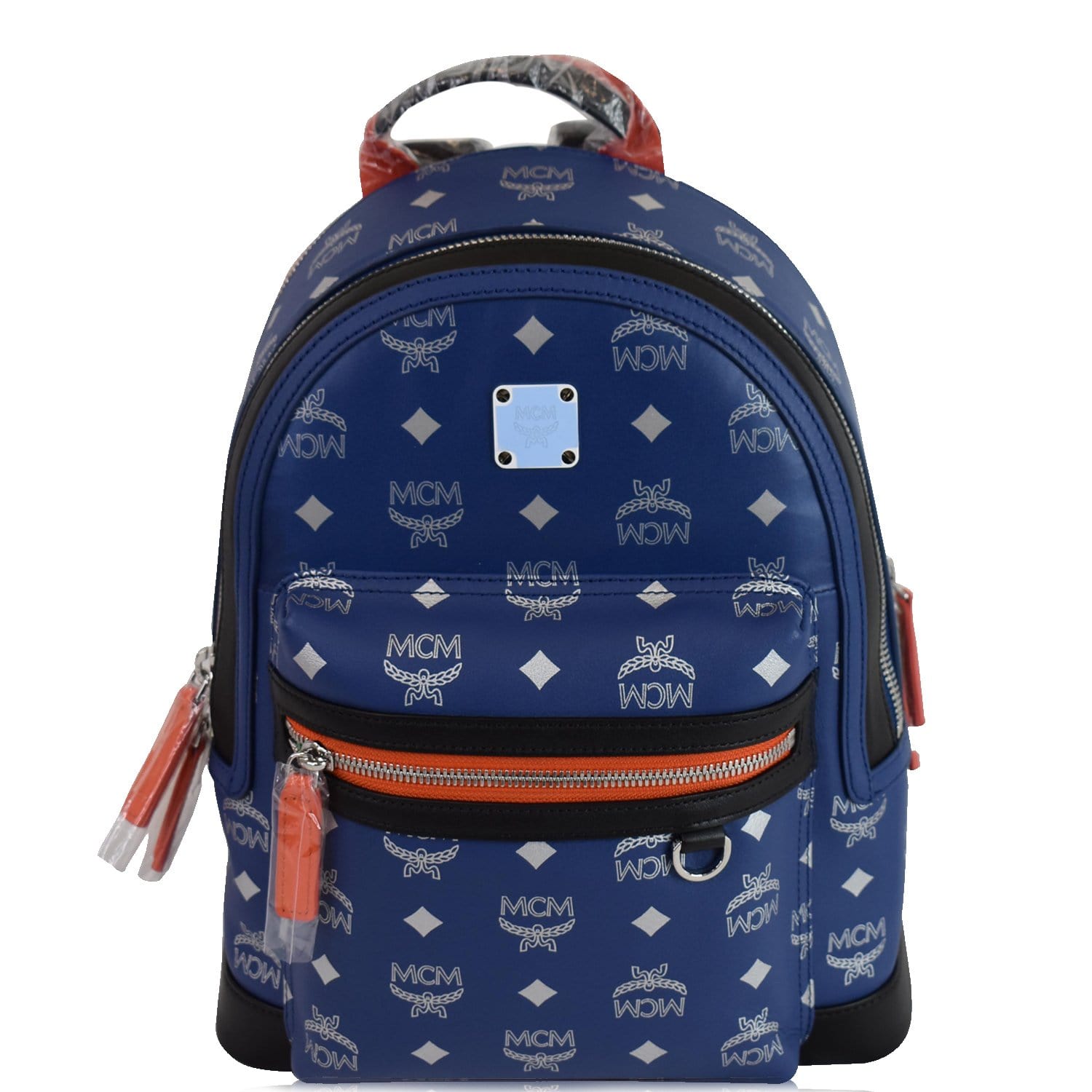 MCM Stark Small Blue Vintage Jacquard Monogram Logo Fabric Backpack Bo – GENUINE  AUTHENTIC BRAND LLC