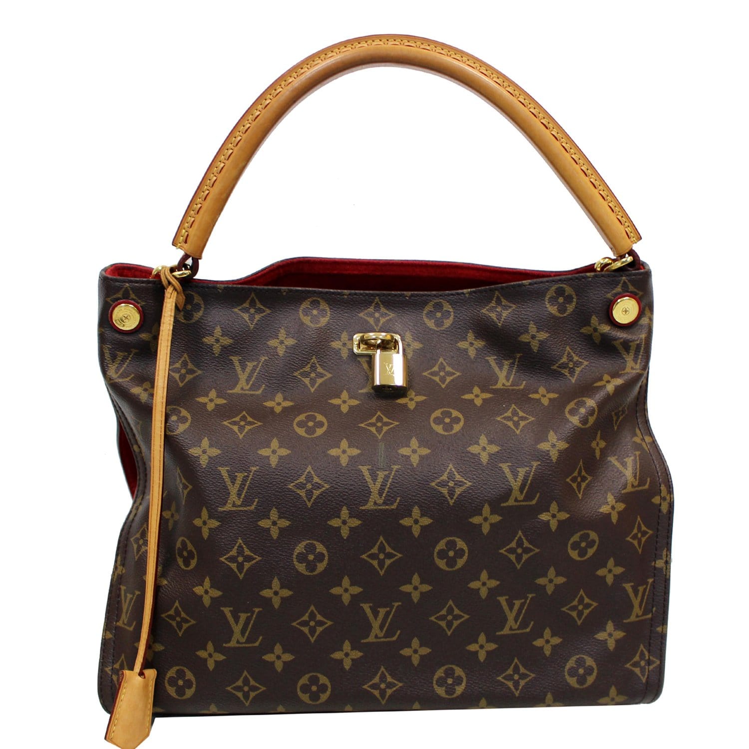 Louis Vuitton Gaia Ostrich Monogram Canvas Shoulder Bag