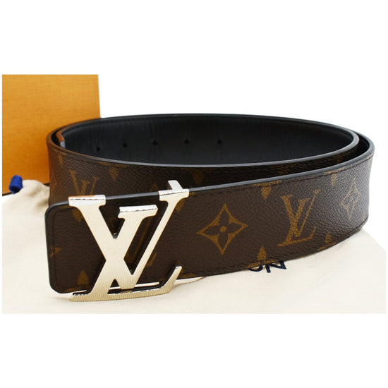 Authentic Louis Vuitton Dark Brown Leather LV Initiales Buckle