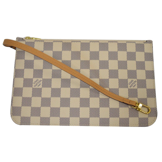 Louis Vuitton Neutrals, Pattern Print 2021 Damier Azur Pochette Accessories