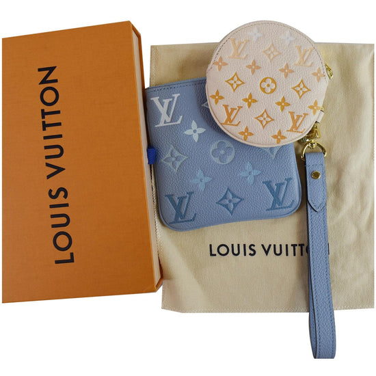 LOUIS VUITTON Empreinte Monogram Giant By The Pool Trio Pouch Rosebud  Summer Blue 1274388