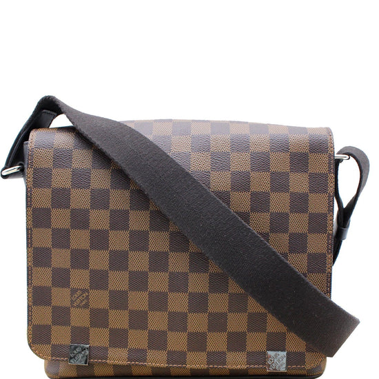 LOUIS VUITTON District PM Damier Ebene Canvas Messenger Bag Brown